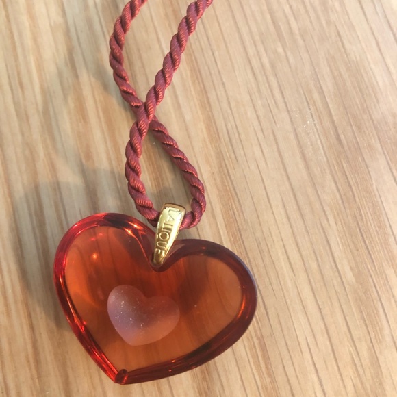 Lalique heart necklace - red - Picture 2 of 3